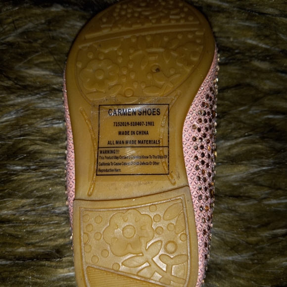 Little Star Toddlers Pink Rhinestone Carmen Shoes- 5 - Picture 8 of 10